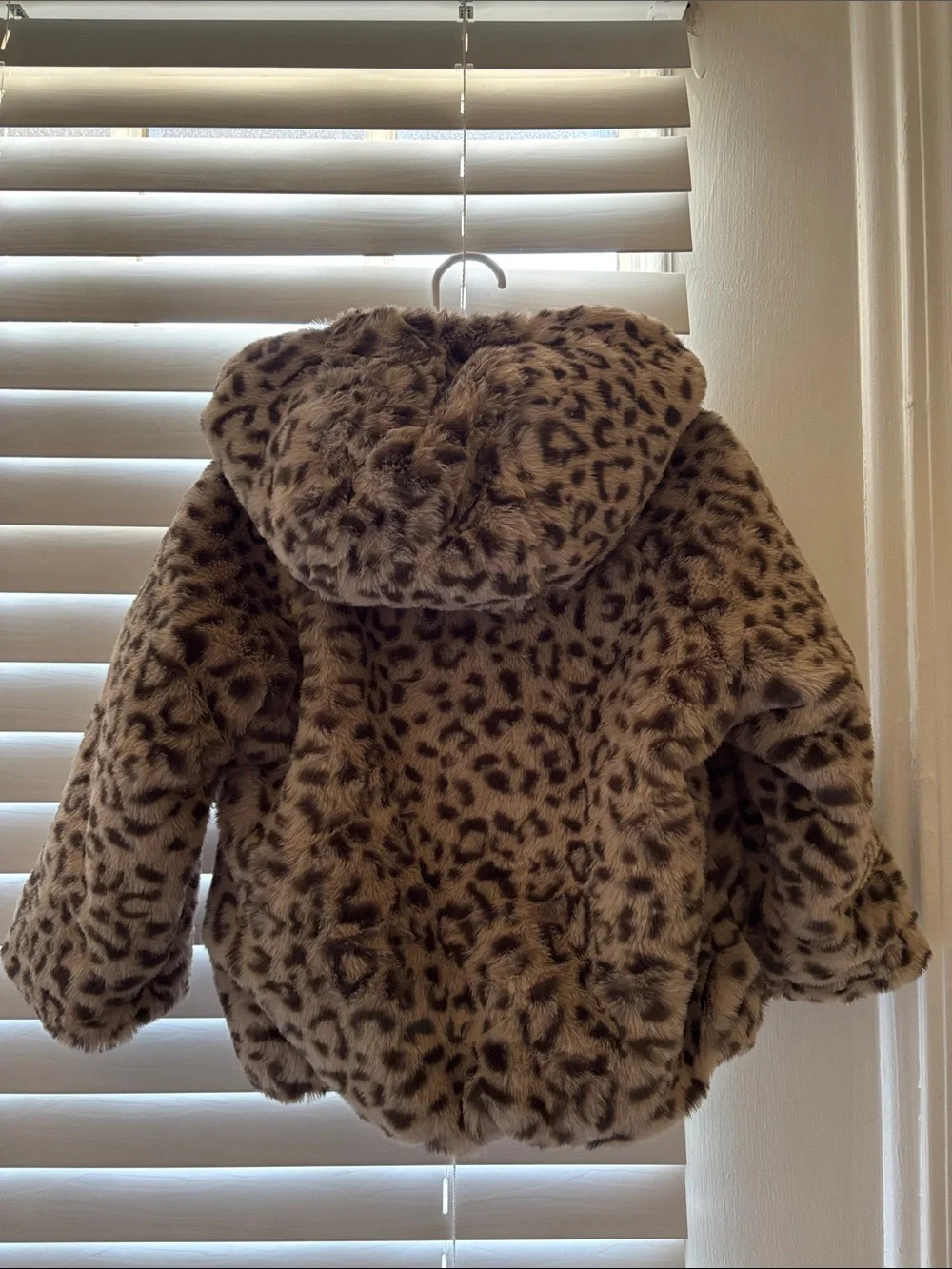 ZARA Faux Fur Leopard Hooded Kids Coat
